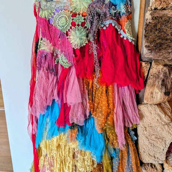 Colorful festival Boho Tulle Gypsy wrap lace Layer floral boho maxi skirt M L XL - Picture 7 of 12